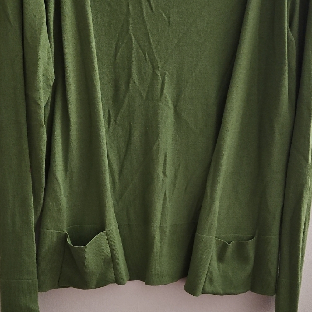 Talbots Olive Open Front Cardigan - Picture 3 of 3